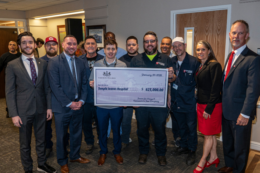 Senator Picozzi and Representative Dougherty with Jeanes employees, community members, and leadership during their visit to TUH-Jeanes Campus.