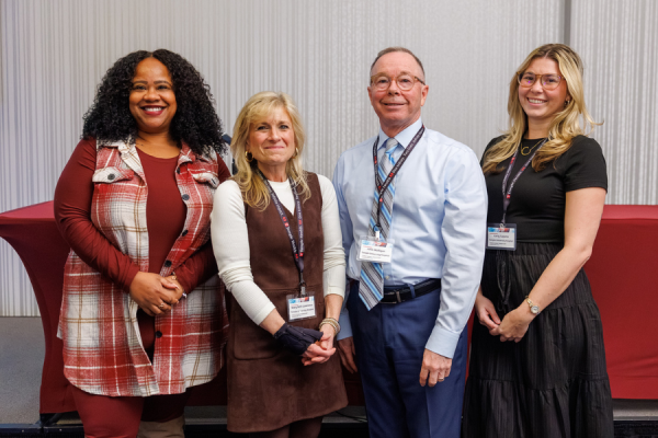 (From left) Living Kidney Donor Program team members Qiara Aycox, M. Beth Lawrence, John Mulligan, and Carly Capano.
