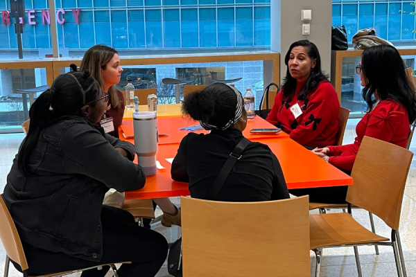 Dr. Hamad speaks with program participants.