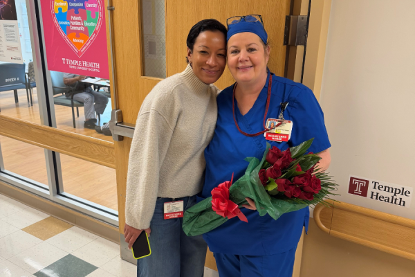 Rosemarie Martinez (right) with Indira Kwaadu (left) after the celebration.