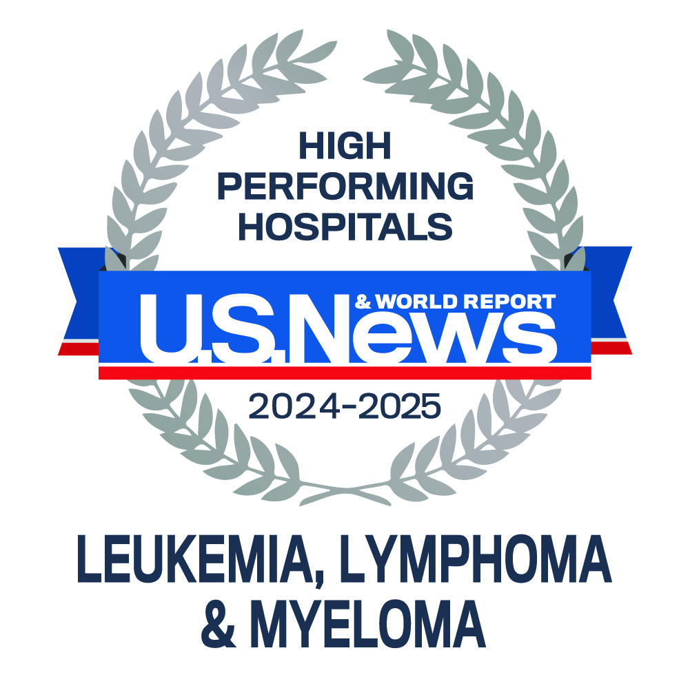 Emblem for Hospitals that are High-Performing for Leukemia, Lymphoma, and Myeloma 2024-2025
