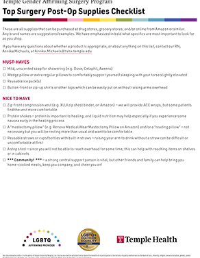 Top Surgery Checklist