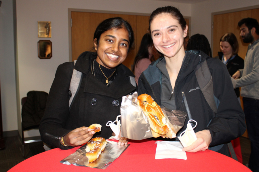 House staff eating soft pretzels