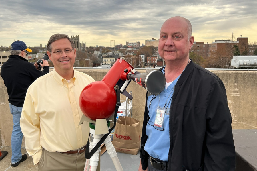 Jeffrey Henderer at solar eclipse watching party