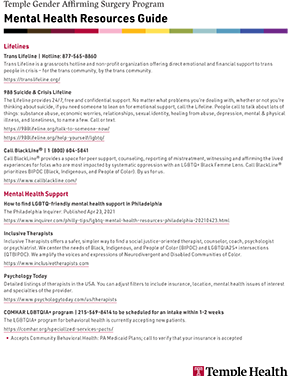 Mental Health Resources Guide