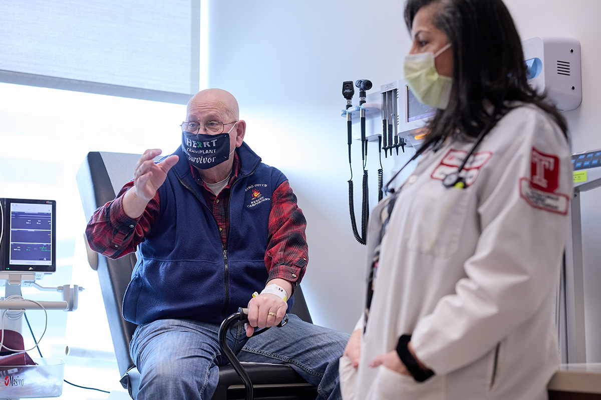 transplant patient with physician