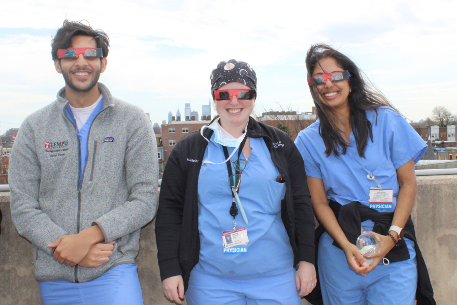 Physicians at eclipse party