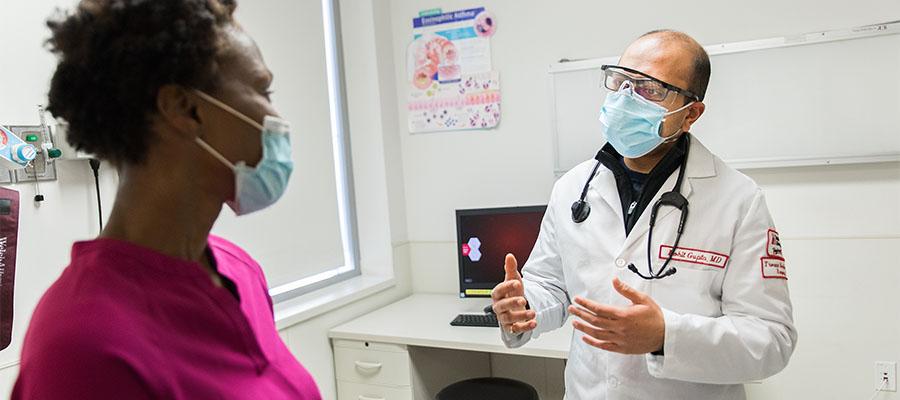 Dr. Rohit Gupta seeing a patient with pulmonary sarcoidosis