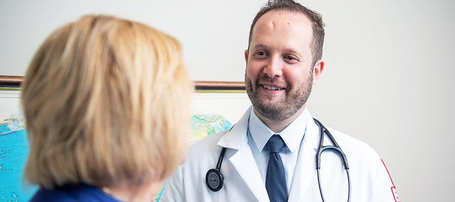 Dr. Val Rakita meeting a patient with advanced heart failure