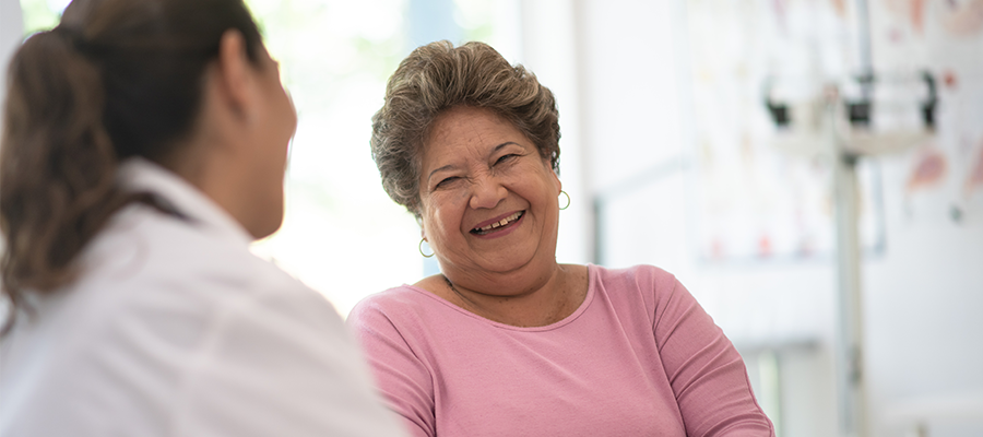 Woman smiling in doctor's office