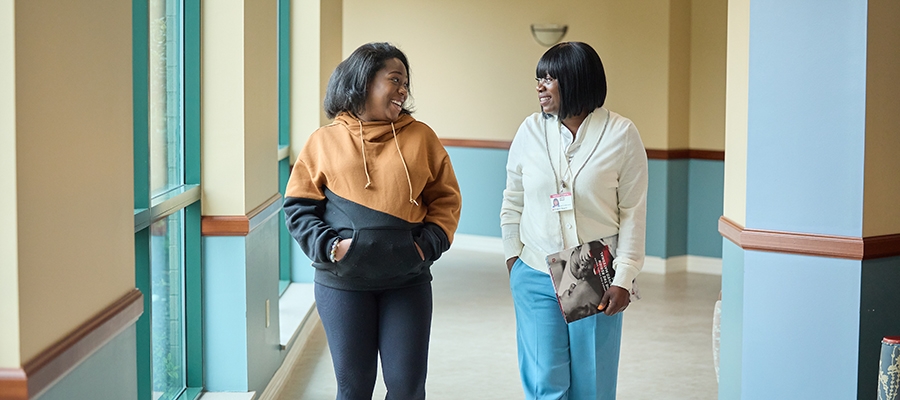 OBGYN walking with patient