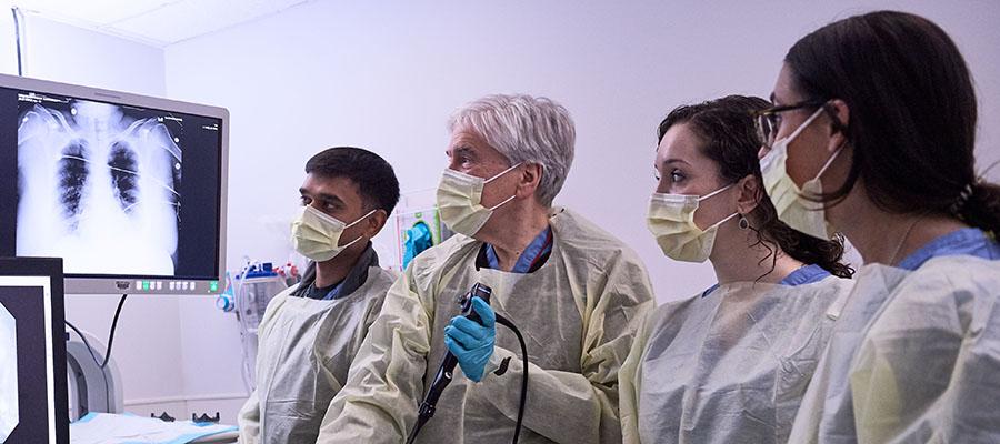 Dr. Criner and his team placing the spiration valve