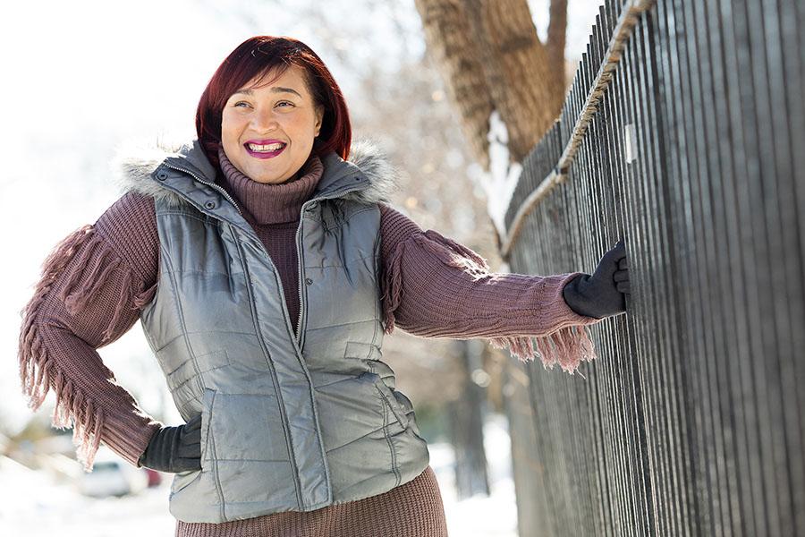 Ingrid posing outside