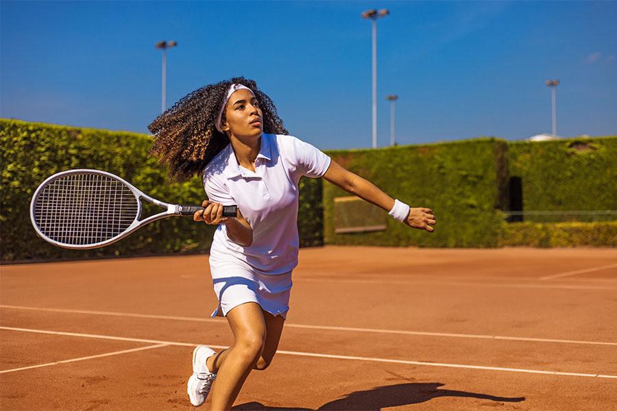 Young black female tennis player