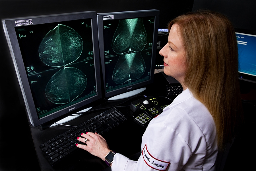 Doctor reviewing scan