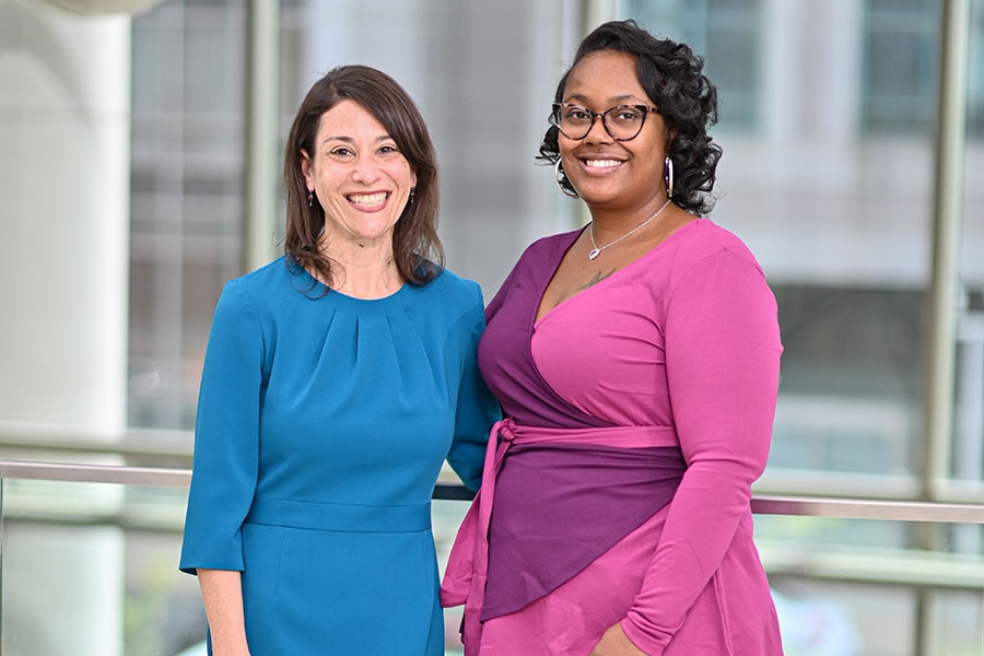 Sharon J. Herring, MD, MPH (left), dual Principal Investigator for Change of HEART, and Saleemah McNeil, Founder and Executive Director of the Oshun Family Center (right).