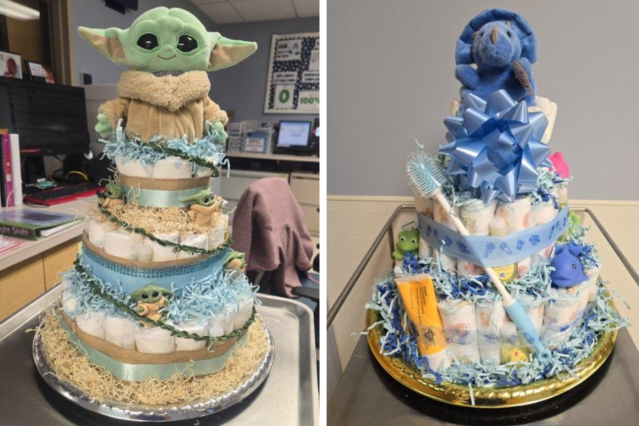 Two of Baek’s diaper cakes for IICN babies and their parents.