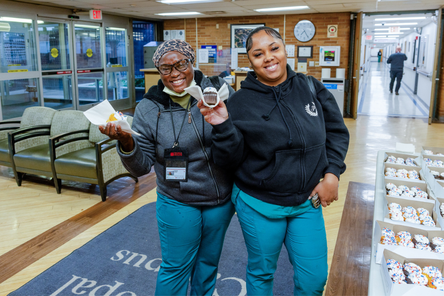 At TUH-Episcopal Campus, it’s never too early in the morning for a patriotic celebration!