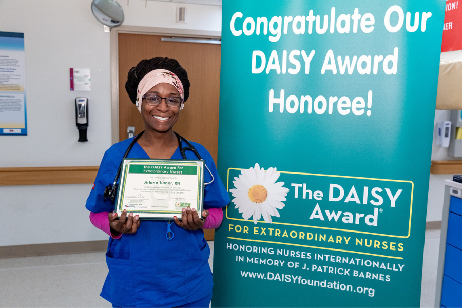 Marshall-Turner with her DAISY Award.