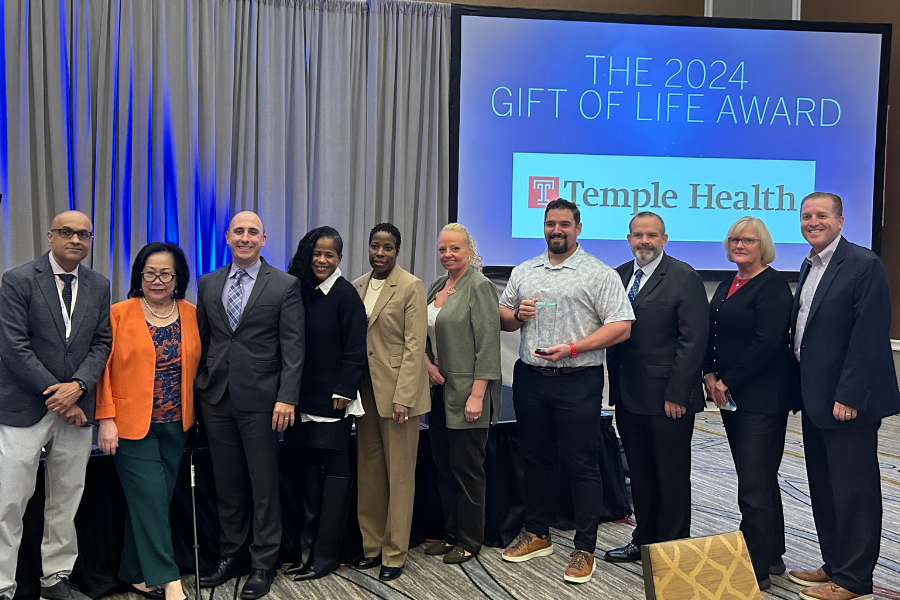 Some of our Temple Health team members who play a critical role in our organ donation efforts at the 2024 Gift of Life Donor Award presentation ceremony.