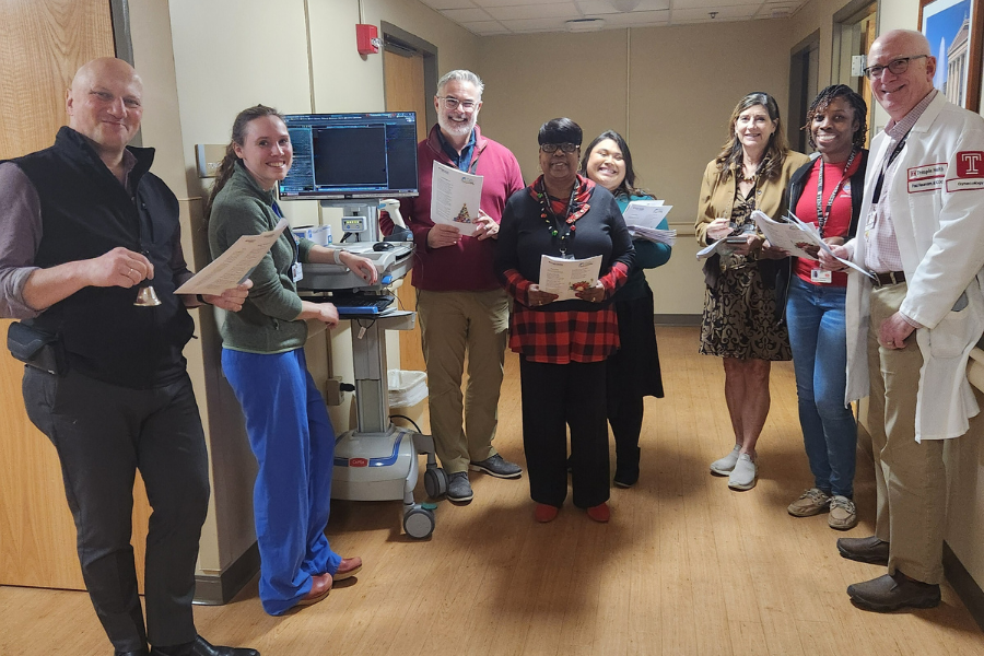 Members of the TH-CHH team caroling on campus.