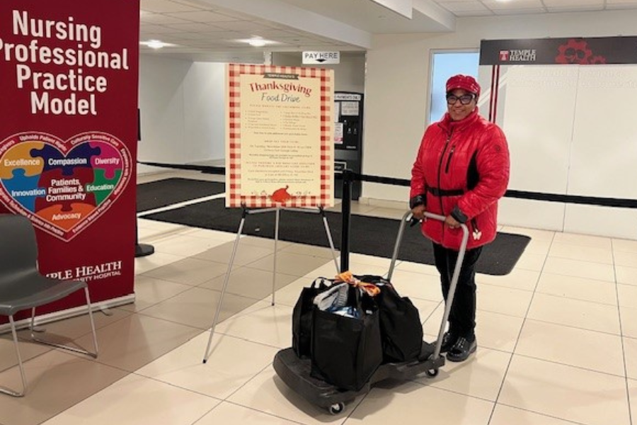 Temple Health team members came together to donate to the Build-a-Meal Drive.