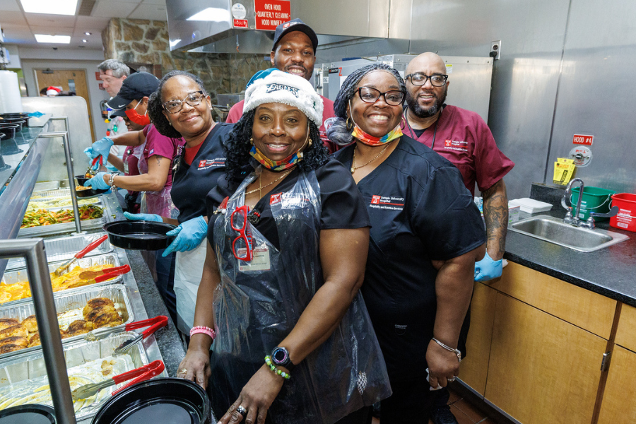 The Dietary team at TUH-Main Campus had plenty of holiday—and Eagles—spirit!