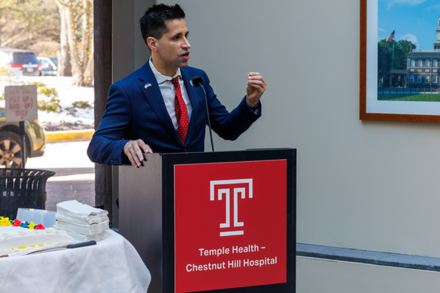Pennsylvania State Representative Tarik Khan affirms his commitment to championing Temple Health-Chestnut Hill Hospital.