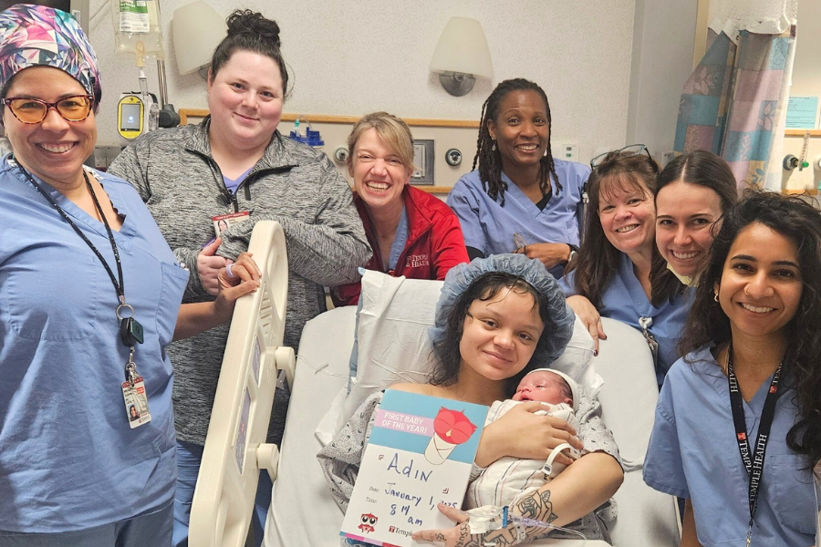Adin and Chrystal with our Labor & Delivery team.