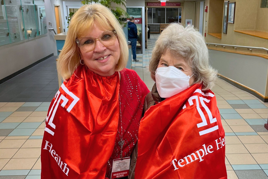 Heart Failure Nurse Practitioner Linda Ruppert at the Temple Health-Chestnut Hill Hospital Go Red Day event.