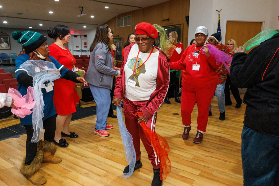 There were no floor poses in Laughter Yoga, but plenty of showing off one’s moves!