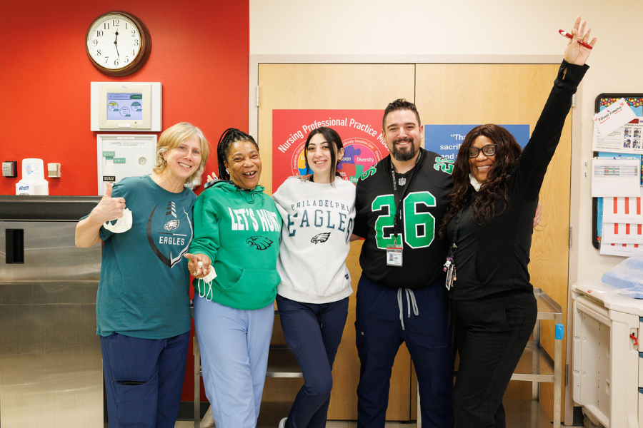 Jeanes employees showed off their Eagles gear all over the hospital. 