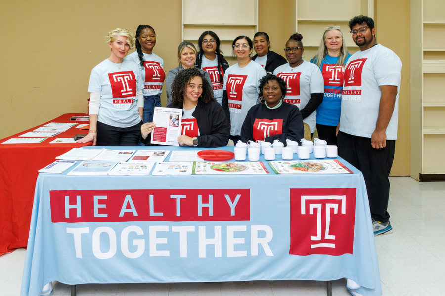 Temple Health team members come together for a group photo to celebrate the success of Diabetes Alert Day.