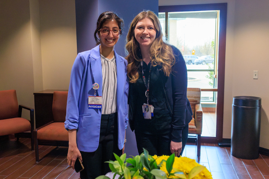These two physicians came together for a special photo at Temple Women & Families.