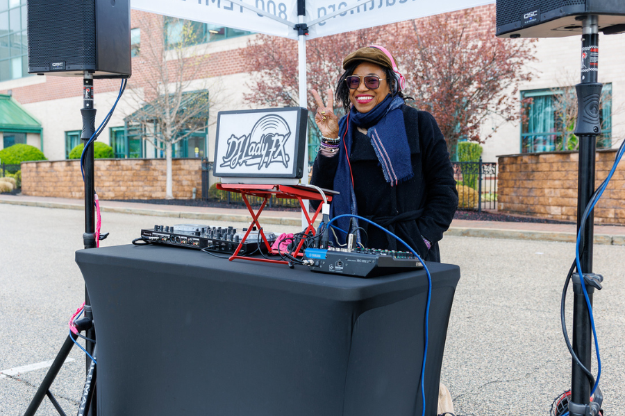 We even brought a DJ to Temple Women & Families for the April 12th shower!