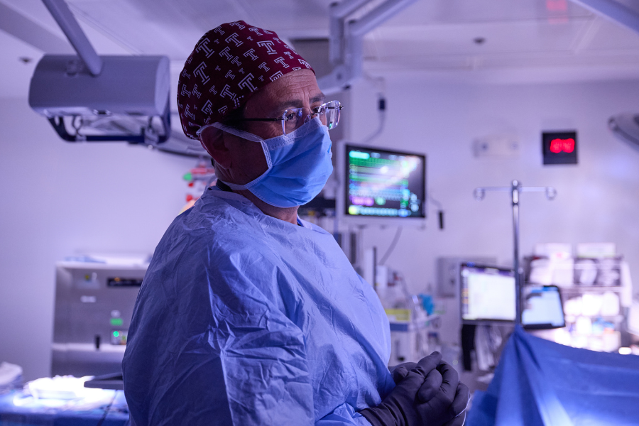 Dr. Di Carlo during surgery.