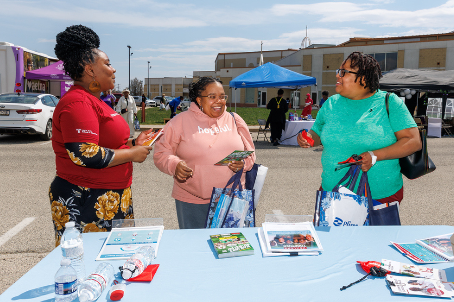 Community members at the March 30th baby shower were excited to learn more about Temple Women & Families and receive educational materials. 
