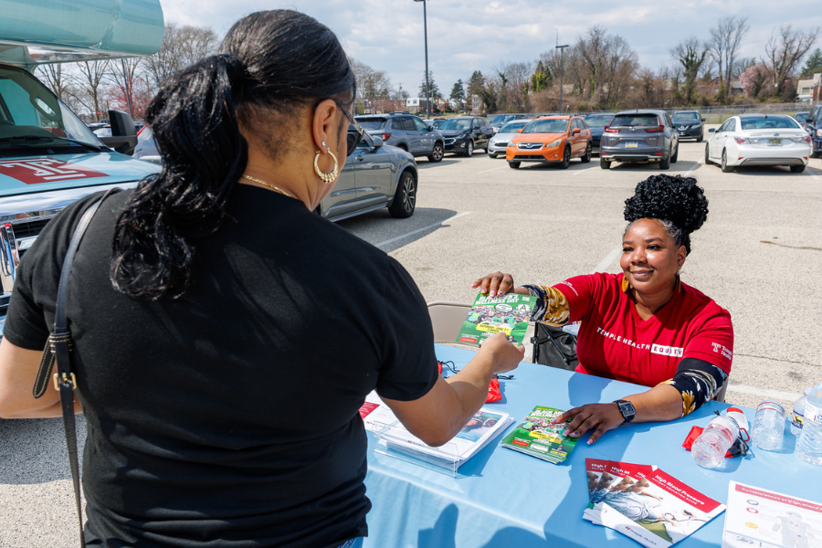 Community members at the March 30th baby shower were excited to learn more about Temple Women & Families and receive educational materials. 