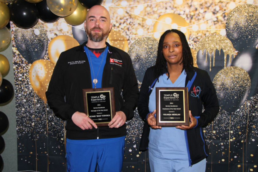 Richard “Brian” Fitzpatrick and Yolanda Abdullah celebrate their Manager and Employee of the Year Awards, respectively.