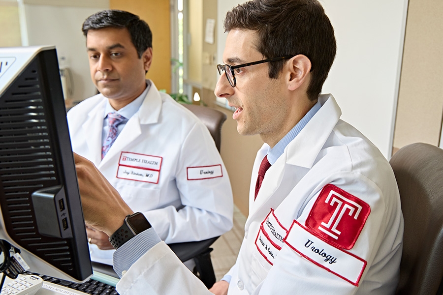 Temple Health urology specialists collaborating to provide expert patient care through the Fox Chase–Temple Urologic Institute