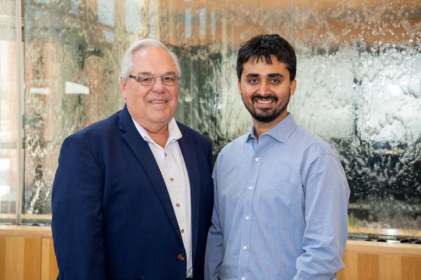Temple pulmonary embolism patient, Ted, with his doctor, Parth Rali
