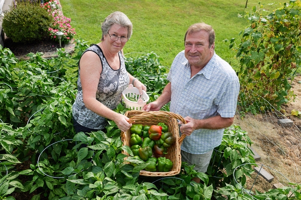 Jim and his wife in the garden together