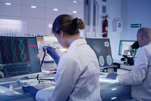 Researchers studying mutations in lab