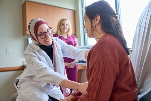 woman doctor with patient