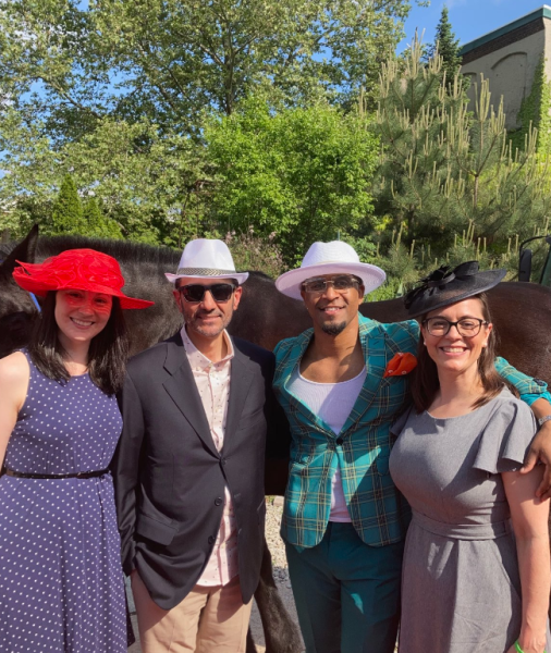 Timmo, Dr. Soliman, and his team at Timmo's first post-surgery concert