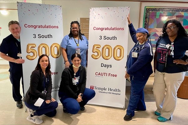 3 South celebrates 500 days CAUTI- and CLABSI-free