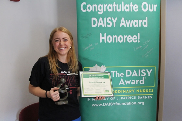 Crosley with her DAISY Award.