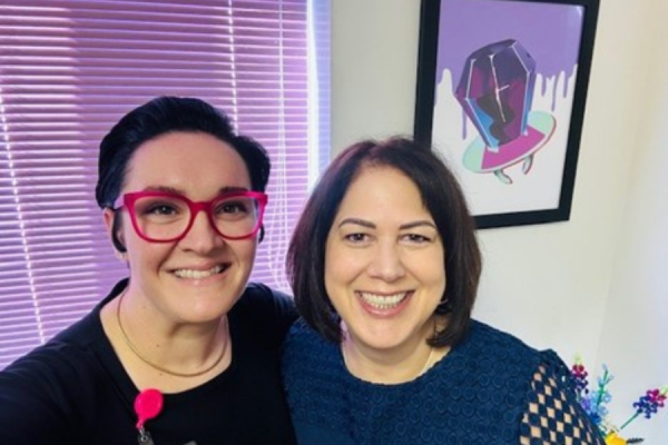 TUH-Episcopal and Northeastern Campuses Performance Excellence Team members Francesca Bauder (left) and Michele Agozzino (right).