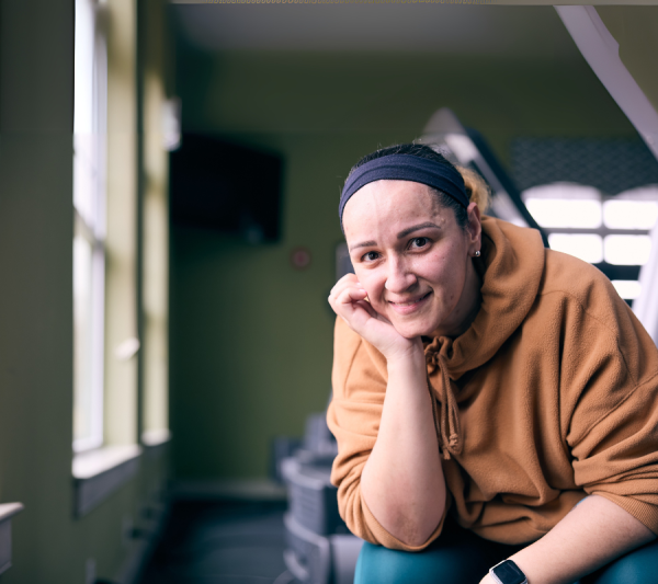 Zoraida at the gym smiling