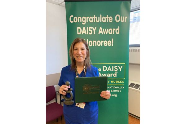 Nurse Gina Riviello, who earned the DAISY Award at TUH-Main Campus.